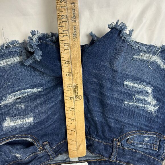 Rewash Girlfriend Distressed Denim Shorts Size 10 Blue Frayed Hem Casual - Picture 4 of 6